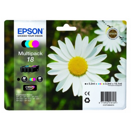 Epson Daisy C13T18064010 cartuccia d'inchiostro 1 pz Originale Resa standard Nero, Ciano, Magenta, Giallo (C13T18064010)