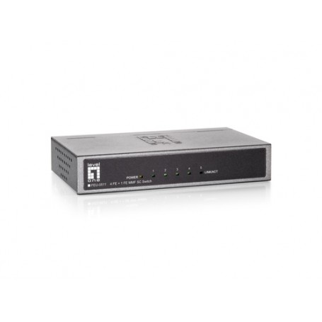 LevelOne FEU-0511 switch di rete Fast Ethernet (10/100) Nero, Grigio (FEU-0511)