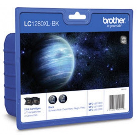 Brother LC-1280XLBKBP2DR cartuccia d'inchiostro 2 pz Originale Nero (LC1280XLBKBP2DR)