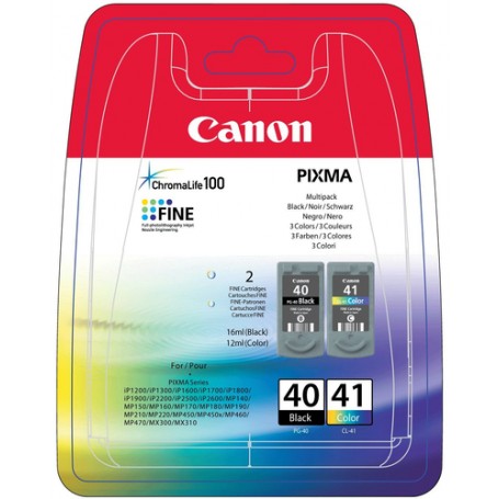 Canon PG-40, CL-41 cartuccia d'inchiostro 2 pz Originale Nero (0615B036)