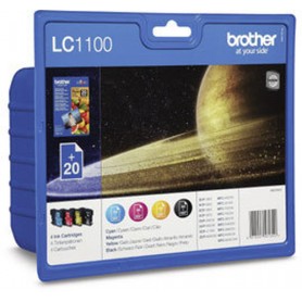 Brother LC1100 Value-Pack + 20x BP71 cartuccia d'inchiostro 4 pz Originale Resa standard Nero, Ciano, Magenta, Gi (LC1100VB1PDR)
