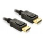 DeLOCK Cable Displayport 3m male - male Gold Nero (82424)