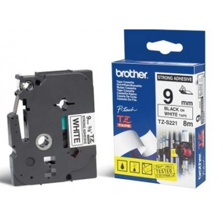 Brother TZ-S221 nastro per etichettatrice Nero su bianco (TZS221)