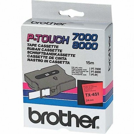 Brother TX-451 nastro per etichettatrice Nero su rosso (TX451)