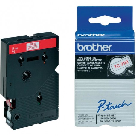 Brother TC-292 nastro per etichettatrice Rosso su bianco (TC292)