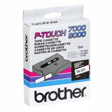 Brother TX-221 nastro per etichettatrice Nero su bianco (TX221)