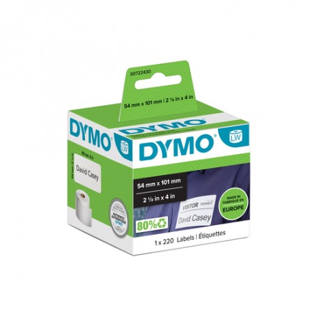 DYMO LW - Shipping / Name Badge Labels - 54 x 101 mm - S0722430 Bianco Etichetta per stampante autoadesiva (S0722430)