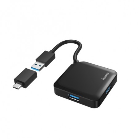 Hama 00200116 hub di interfaccia USB 3.2 Gen 1 (3.1 Gen 1) Type-A + Type-C 5000 Mbit/s Nero (00200116)