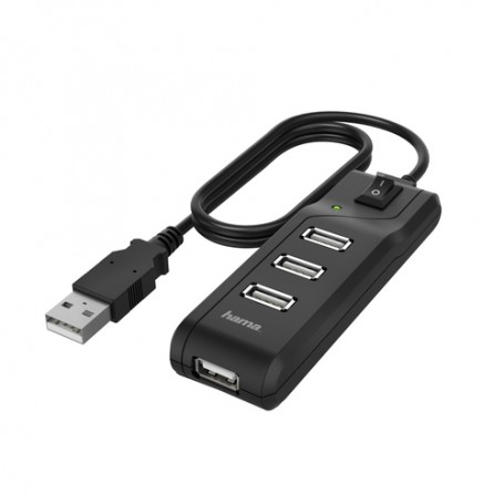 Hama 00200118 hub di interfaccia USB 2.0 480 Mbit/s Nero (00200118)