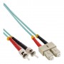 InLine SC/ST, 25 m cavo a fibre ottiche 2x SC 2x ST Turchese, Colore acqua (82525O)
