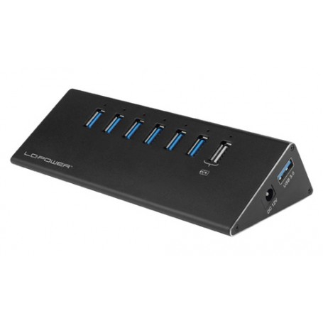 LC-Power USB Hub USB 3.2 Gen 1 (3.1 Gen 1) Type-A 5000 Mbit/s Nero (LC-HUB-ALU-2B-7)
