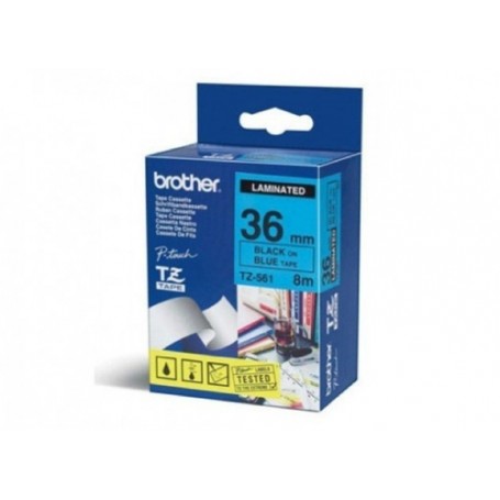 Brother TZ-561 nastro per etichettatrice Nero su blu (TZ561)