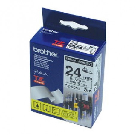 Brother TZ-S251 nastro per etichettatrice Nero su bianco (TZS251)