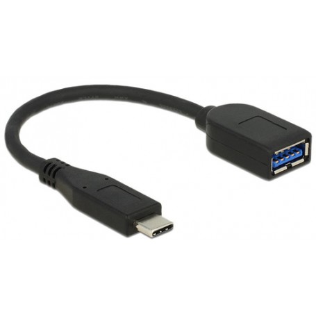 DeLOCK USB 3.1 Gen 2 Type-C/Typ-A cavo USB 0,1 m USB C USB A Nero (65684)