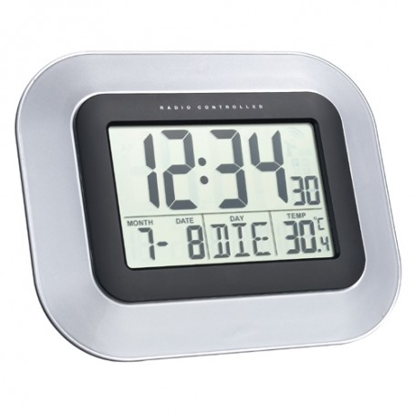 Technoline WS 8005 Radio controlled wall clock Nero, Argento (WS 8005)