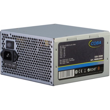 Inter-Tech Coba CES-350B alimentatore per computer 350 W 20+4 pin ATX ATX Argento (88882095)