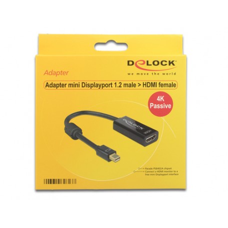 DeLOCK 62613 cavo e adattatore video 0,2 m Mini DisplayPort HDMI tipo A (Standard) Nero (62613)