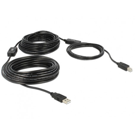 DeLOCK 20m, USB2.0-A - USB2.0-B cavo USB USB A USB B Nero (83557)