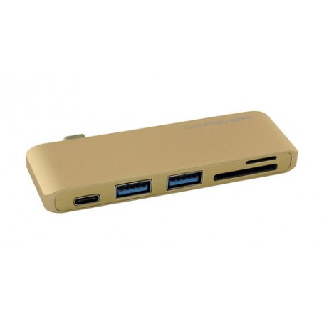 LC-Power LC-HUB-C-MULTI-2G hub di interfaccia USB 3.2 Gen 1 (3.1 Gen 1) Type-C 5000 Mbit/s Oro (LC-HUB-C-MULTI-2G)