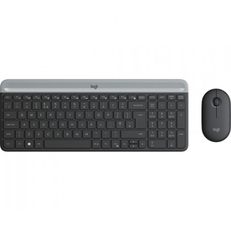 Logitech Slim Wireless Combo MK470 tastiera RF Wireless AZERTY Belga Grafite (920-009194)