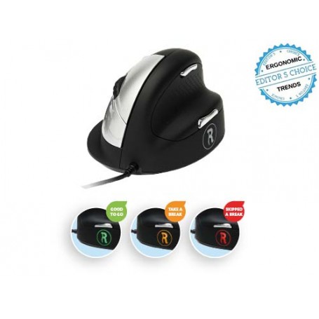 R-Go Tools RGOBRHEMLR mouse Mano destra USB tipo A Ottico 2500 DPI (RGOBRHEMLR)