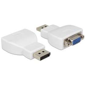DeLOCK 65568 adattatore per inversione del genere dei cavi DisplayPort VGA Bianco (65568)