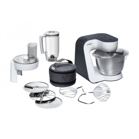 Bosch MUM52120 robot da cucina 700 W 3,9 L Nero, Acciaio inossidabile, Trasparente, Bianco (MUM52120)