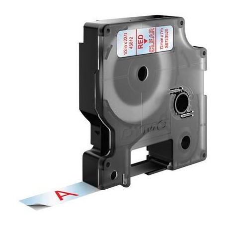 DYMO D1 Standard - Red on Transparent - 12mm nastro per etichettatrice (S0720520)
