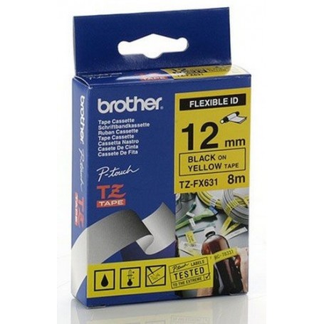 Brother TZ-FX631 nastro per etichettatrice Nero su giallo (TZFX631)