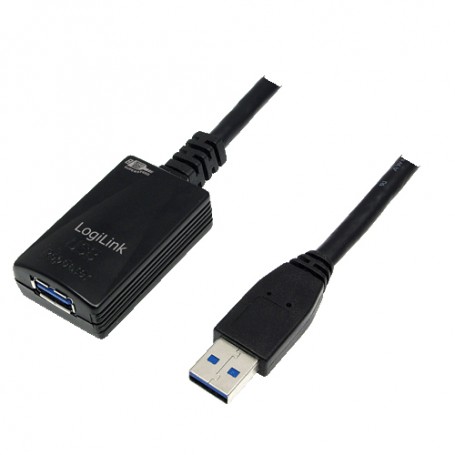 LogiLink 5.0m USB 3.0 M/F cavo USB 5 m USB 3.2 Gen 1 (3.1 Gen 1) USB A Nero (UA0127)