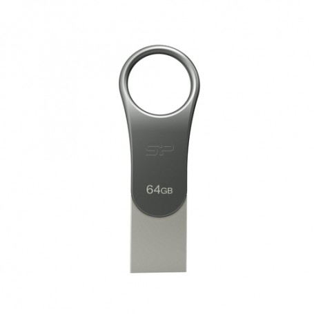 Silicon Power Mobile C80 unità flash USB 64 GB USB Type-A / USB Type-C 3.2 Gen 1 (3.1 Gen 1) Titanio (SP064GBUC3C80V1S)