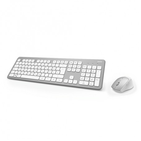 Hama KMW-700 tastiera RF Wireless QWERTZ Tedesco Argento, Bianco (182676)