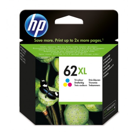 HP 62XL High Yield Tri-color Original Ink Cartridge cartuccia d'inchiostro 1 pz Resa elevata (XL) Ciano, Magenta,  (C2P07AE#UUQ)