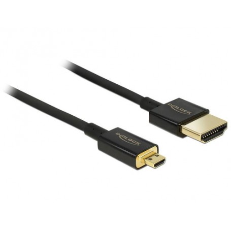 DeLOCK HDMI-A/HDMI Micro-D, 4.5 m cavo HDMI 4,5 m HDMI tipo A (Standard) HDMI tipo D (Micro) Nero (84785)