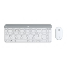 Logitech Slim Wireless Combo MK470 tastiera RF Wireless Svizzere Bianco (920-009193)