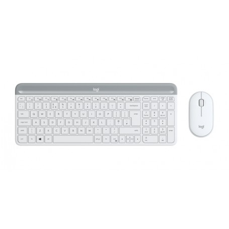 Logitech Slim Wireless Combo MK470 tastiera RF Wireless Svizzere Bianco (920-009193)