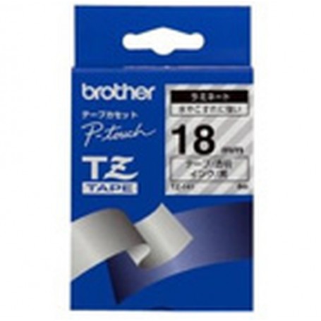Brother Black on Clear Gloss Laminated Tape, 18mm nastro per etichettatrice TZ (TZ141)