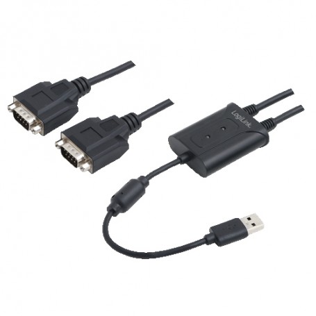 LogiLink AU0031 cavo seriale Nero USB 2.0 2xRS-232 (AU0031)