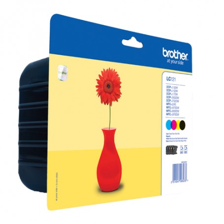 Brother LC-121VALBPDR cartuccia d'inchiostro 4 pz Originale Nero, Ciano, Magenta, Giallo (LC121VALBPDR)