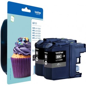 Brother LC-123BKBP2DR cartuccia d'inchiostro 2 pz Originale Nero (LC123BKBP2DR)