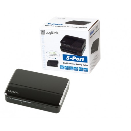 LogiLink NS0105 switch di rete Non gestito L2 Gigabit Ethernet (10/100/1000) Nero (NS0105)