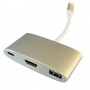LC-Power LC-HUB-C-MULTI-4 hub di interfaccia USB 3.2 Gen 1 (3.1 Gen 1) Type-C Argento, Bianco (LC-HUB-C-MULTI-4)