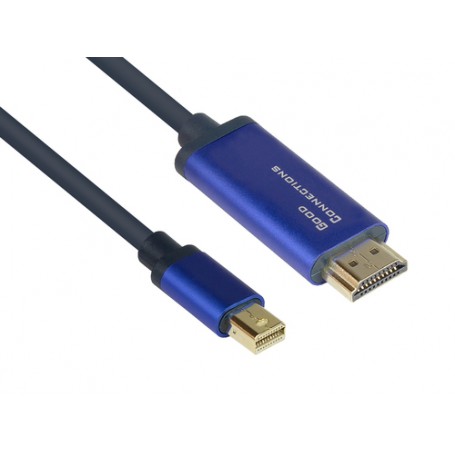 Alcasa 4844-SF020B cavo e adattatore video 2 m Mini DisplayPort HDMI Nero, Blu (4844-SF020B)