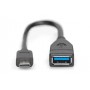 Digitus DB-300315-001-S cavo USB 0,15 m USB 3.2 Gen 1 (3.1 Gen 1) USB C USB A Nero (DB-300315-001-S)