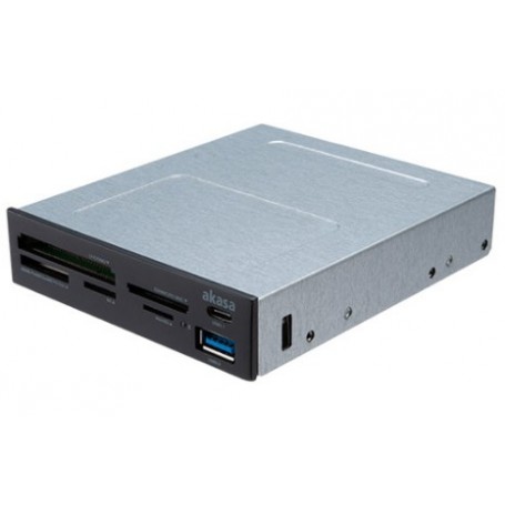 Akasa AK-ICR-33 lettore di schede USB 3.2 Gen 1 (3.1 Gen 1) Type-A Interno Nero, Argento (AK-ICR-33)