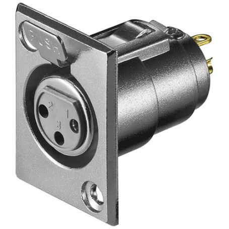 Goobay XLR 187-3 G cavo di collegamento XLR FM 3 pin Acciaio inossidabile (11973)