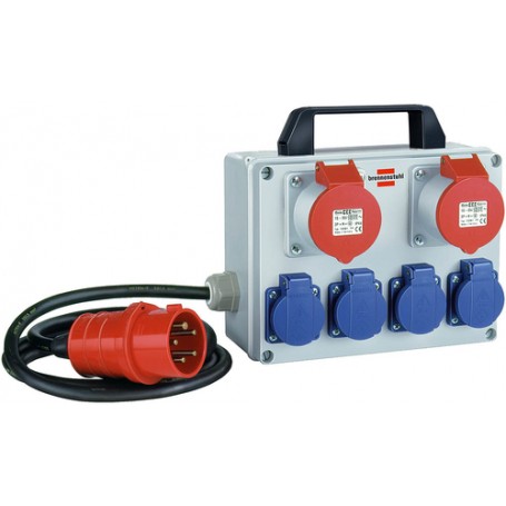 Brennenstuhl BKV 2/4 T IP44 unità di distribuzione dell'energia (PDU) 6 presa(e) AC Nero, Blu, Grigio, Rosso (1153650)