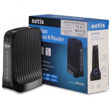 Inter-Tech WF2420 router wireless Gigabit Ethernet Banda singola (2.4 GHz) Nero (88883027)