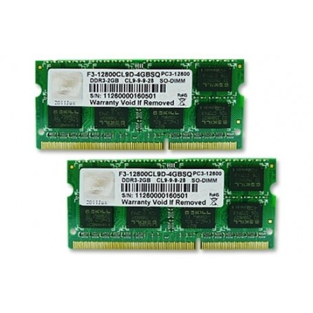 G.Skill 4GB DDR3-1600 SQ memoria 2 x 2 GB 1600 MHz (F3-12800CL9D-4GBSQ)