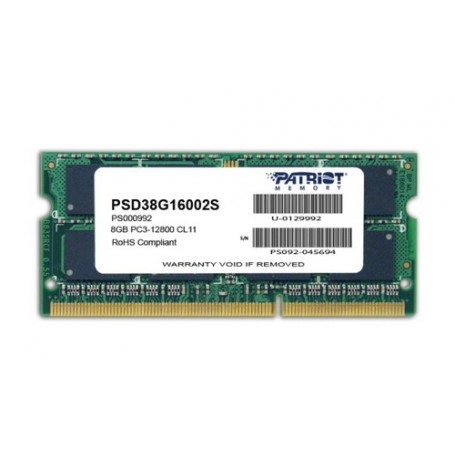 Patriot Memory 8GB PC3-12800 memoria 1 x 8 GB DDR3 1600 MHz (PSD38G16002S)